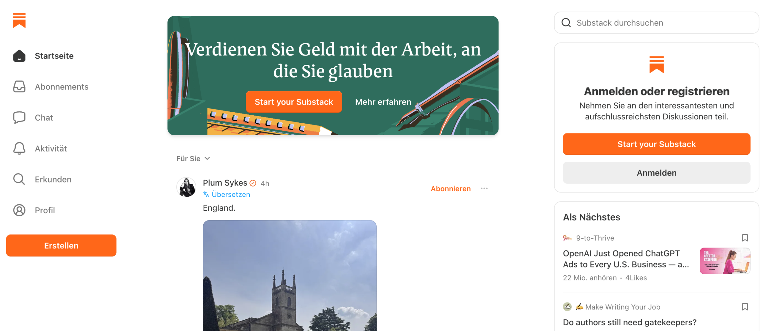 Substack für Content Creator